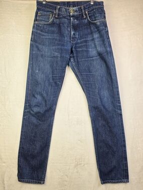 Left Field NYC Selvedge Denim Jeans Button Fly American Work Wear Blue 33x32